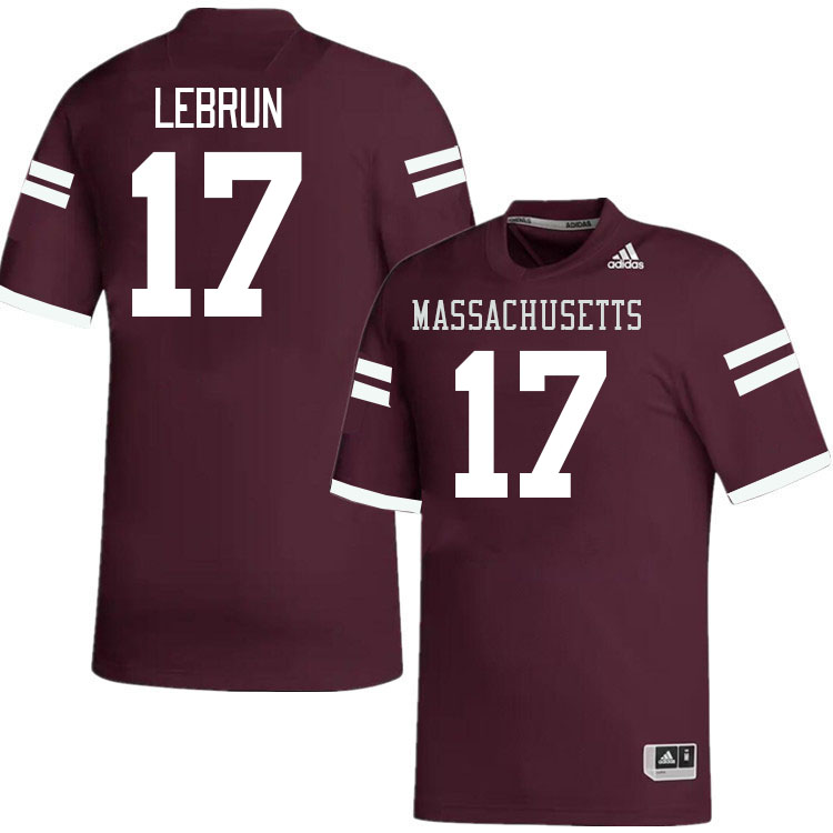 Massachusetts Minutemen #17 Christian LeBrun College Football Jerseys Stitched-Maroon